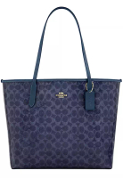 Coach City Tote Bag In Signature Canvas in Dark Denim CAK30