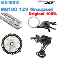 SHIMANO DEORE XT M8100 Groupset 12S Mountain Bike Groupset RD-M8100SGS Rear Derailleur SL-M8100 Flywheel Chain