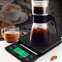 3kg/5kg x 0.1g High Precision LCD Display Scales Coffee Weighing Drip Coffee Scale with Timer 3000g 5000g Digital Kitchen Scale
