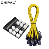 CHIPAL With 17pcs/12pcs 70CM 18AWG 6Pin to 8Pin Cable Power Breakout Board Power Module Kits for HP 750W 1200W PSU Video Card