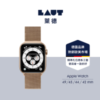 【LAUT 萊德】Apple Watch 42/44/45/49mm 米蘭不銹鋼磁吸錶帶-金