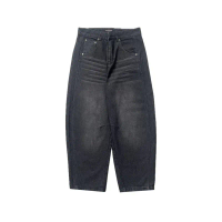 (UNISEX) BAGGY JEANS BARREL PANTS DENIM - BLACK PHANTOM - REDFACE WORLD