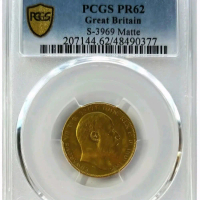 koin emas kuno sovereign king edward VII matte proof great britain tahun 1902 berat 7,982 gram ( rar