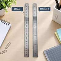 (1 LUSIN) Penggaris Besi 30cm / Garisan Besi / Mistar Besi / Penggaris Combo Inch