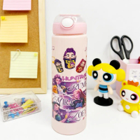 Botol Air Kapasiti Besar Kpop Demon Hunter Tahan Panas Untuk Gadis Pemburu Iblis Botol Plastik Berte