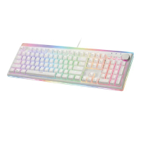 【i-Rocks】K71M RGB 背光 白色機械式鍵盤-茶軸