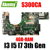 S300CA original Notebook mainboard I3 I5 I7 CPU 4GB RAM For ASUS S300C S300CA S300 Laptop motherboard