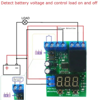 DC 12V 24V LED Digital Relay Switch Control Board Module Relay Module Voltage Detection Charging Discharge Monitor Test PS47E01
