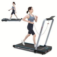 Smooth and Powerful 2.0HP Motor 2-in-1 Folding Treadmill, Dual Screen Display, Maximum Speed of 7.8MPH, Compact and Foldable Des