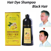 1pc Mokeru Natural Fast Hair Dyeing Shampoo Ginger Permanent Black Hair Dye Shampoo For Women and Men Gray Hair Removal