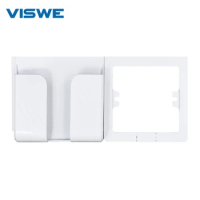 VISWE Usb Socket Wall Mobile Phone Charging Bracket,Air Conditioner TV Remote Control Storage Box Home Storage Holders Rack