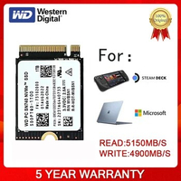 Western Digital WD SN740 2TB 1TB 512GB M.2 SSD 2230 NVMe PCIe Gen 4x4 SSD For Microsoft Surface ProX Surface Laptop 3 Steam Deck
