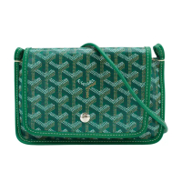【GOYARD 高雅德】Plumet 翻蓋帆布扁斜背包(綠)