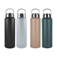 【WOKY 沃廚】鈦陶瓷易潔層提手保溫杯800ml 兩入組(保溫杯/保溫瓶)