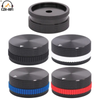 40x18mm CNC Machined Solid Aluminum Potentiometer Knob Button Cap Audio Amplifier DAC Radio Turntable Rotary With Rubber Ring