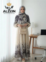 Zakia Dress Alzein Gamis Syar’i Motif Printing Nyaman Elegan Set Hijab Wanita Muslim baju syar'i