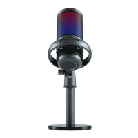 USB Condenser Microphone RGB Games Competitive Wired Microphone Broadcast RGB Light Condenser Microphone