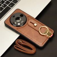 For Huawei Mate 60 Pro 5G New Anti-Shock Business Leather Wristband Cover Case For Huawei Mate60 Pro Non-Slip Protective Case