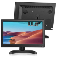 Newest 11.6" PC Mini Monitor TV LCD HD Computer Monitor for Raspberry PI CCTV Portable Monitor With Speaker HDMI VGA