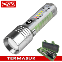 H2S Senter Transparan 520a 8 Mode Warna Zoom in out Cas 30W