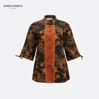 Keris Gallery Blouse Batik Lengan 3/4 Motif Jati Diri - Hitam S
