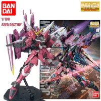 In Stock BANDAI MG 1/100 Gundam SEED ZGMF-X09A JUSTICE GUNDAM Effects Anime Action Figures Assembly Model Collection Toy