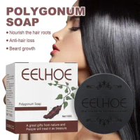 100g Herbal Hair Growth Anti Hair Loss Moisturizing Volumizing Shampoo Soap Organic Polygonum Hair Darkening Soap Bar