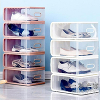 鞋架 耐奔塑料透明抽屜式鞋盒整理箱宿舍神器aj鞋架鞋柜家用鞋子收納盒