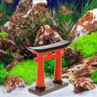 Miniature Red Japanese Shinto Torii Gate Shinto Altar Shelf Miniature Shrine Japan Traditional Blessing Door Zen Garden Fish