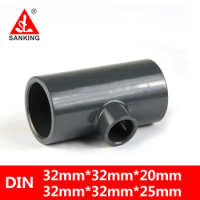 Sanking 32*32*20mm 32*32*20mmUPVC Reducing Tee PVC Joint Aquarium Agricultural Sprinkler Irrigation Garden Water Pipe Connector