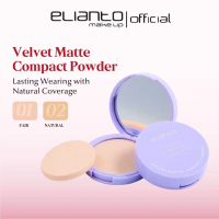ELIANTO VELVET MATTE COMPACT POWDER NATURAL COVERAGE LIGHTWEIGHT CREAMY SMOOTH MAKEUP FOUNDATION | R