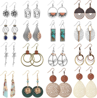 16 Pairs Boho Earrings for Women Funtopia Dangle Earrings for Women Trendy Vintage Ethnic Sunflower 