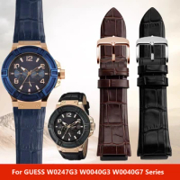 Man Genuine Leather Watch Strap Band for GUESS W0247G3 W0040G3 W0040G7 Series watches band blue black brown 22mm