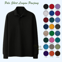 PS / Kaos Polos Kerah / Klep Kancing 2 Kerah Wangki / Polo Shirt Pria Lengan Panjang / Kaos Dewasa P