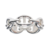 Hermes 愛馬仕 經典925純銀LOGO簍空造型戒指(H063453S-ARG)
