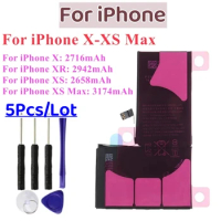 5Pcs/Lot FOR Zero-cycle High-quality Rechargeable Batterie For iPhone X XR XS XS Max Battery For iphone Lithium Battery+Tools