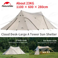 Naturehike 60㎡ Glamping Large Canopy Outdoor Silver Sunscreen PU1500+mm Sun Shelter 20-30 Persons Courtyard Party Picnic Tent