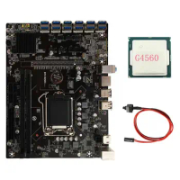 B250C BTC Mining Motherboard with G4560 CPU+Switch Cable LGA1151 12XPCIE to USB3.0 Graphics Card Slot Supports DDR4 RAM