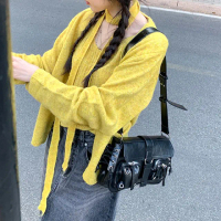 【LEESA】歐美機車包\肩背包\辣妹風\腋下包\隨身小包\斜背包\個性百搭\禮物\miumiu風\小眾設計