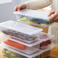 Household Refrigerator Dumpling Box Rectangular Plastic Sealed Storage Box Food Crisper Box with Lid Food Crisper Fresh Spacer