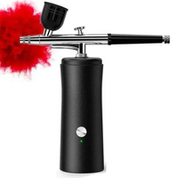 BAETUY Mini Airbrush Spray Gun Body Painting - Presisi Tinggi, Bebas Kabel IH Hitam