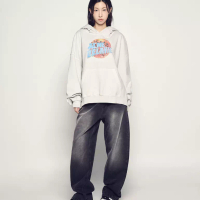 Acme De La Vie BASKET BALL PIGMENT WIDE HOODIE LIGHT GRAY