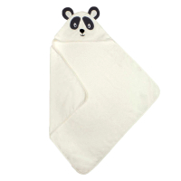 【JoJo Maman BeBe】100%純棉動物造型連帽浴巾/包巾_ 米白浣熊(JJE2847)
