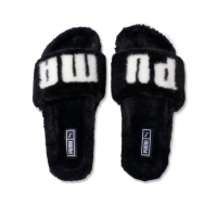 【PUMA】Leadcat 2.0 Fuzz Wns 女鞋 黑色 運動 休閒 毛毛拖 絨毛 拖鞋 38731301