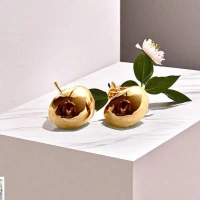 【BOBOCLUB】Anting titanium berbentuk mutiara/anting pejantan emas muda/anting tindik korea