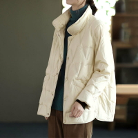 【巴黎精品】羽絨外套白鴨絨夾克-防寒保暖立領輕薄寬鬆短款女外套3色p1ah11