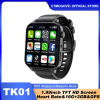 TK01 Smart Watch RAM 4GB ROM 64GB 1.99 Inch 4G Call Smart Watch GPS Wifi SIM Dual Camera Waterproof Sports Men's Smart Watch