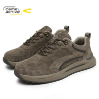 Camel Active Men Outdoor Sneakers Lace-up Autumn New Breathable Man Genuine Leather Men's Trend Casual Shoes DQ120197