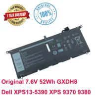 ORIGINAL 7.6V 52WH DXGH8 0H754V H754V P82G Laptop Battery For Dell XPS 13 9380 9370 7390