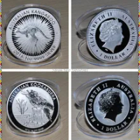 Free Shipping 10pcs/lot,2016 Australian New Coin,1 oz Silver Kangaroo Coin + 1 oz Silver Kookaburra Coin
